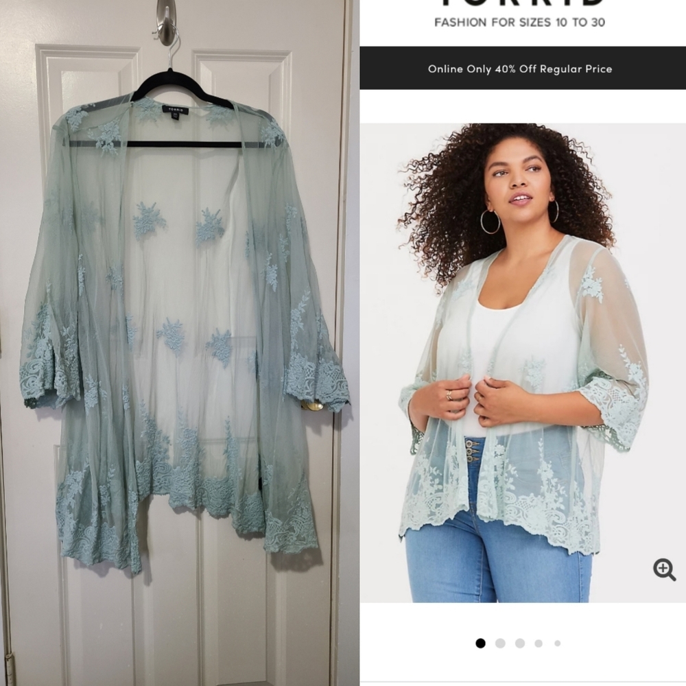 Mint green sheer cover up